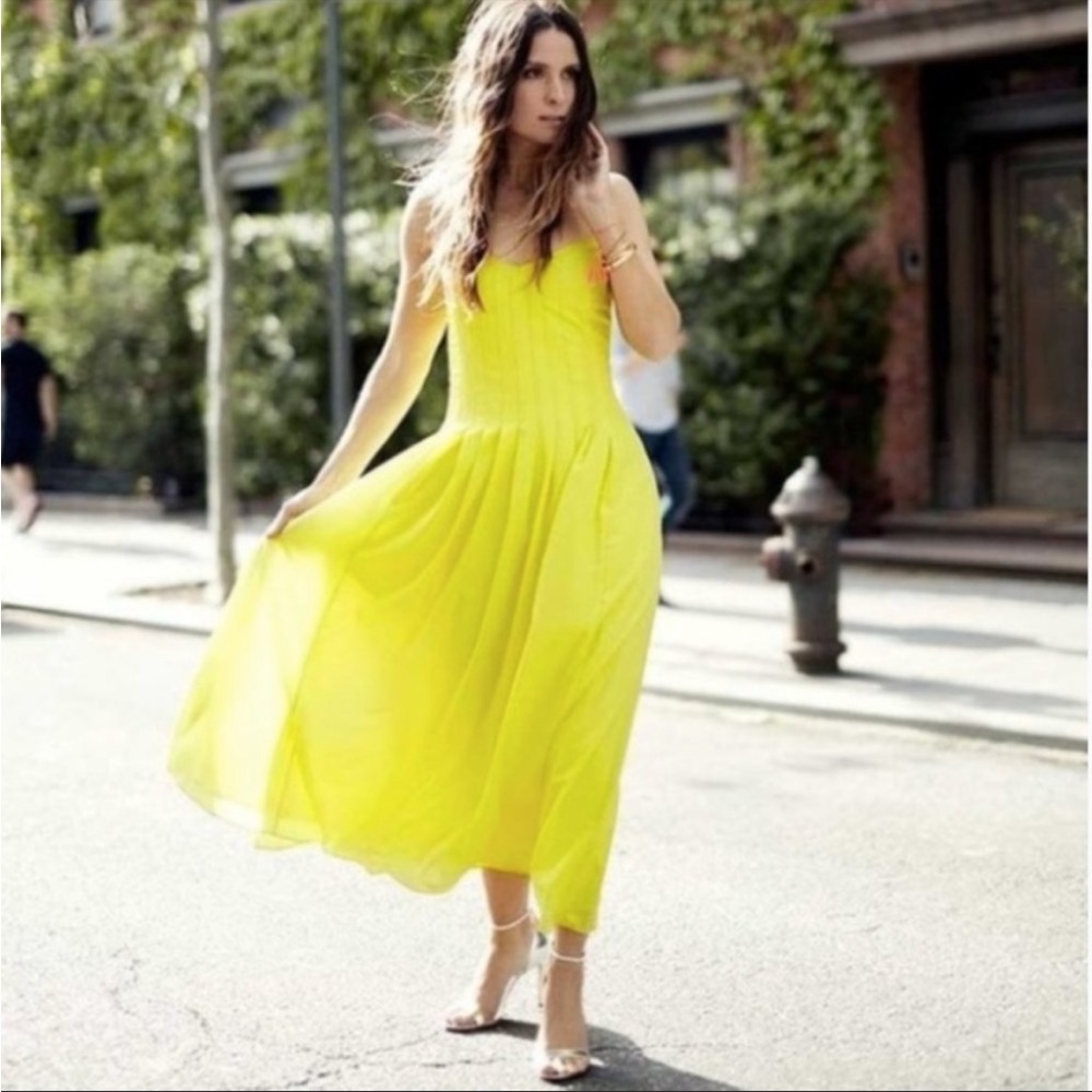 Neon Yellow Banana Republic Maxi Double Layer